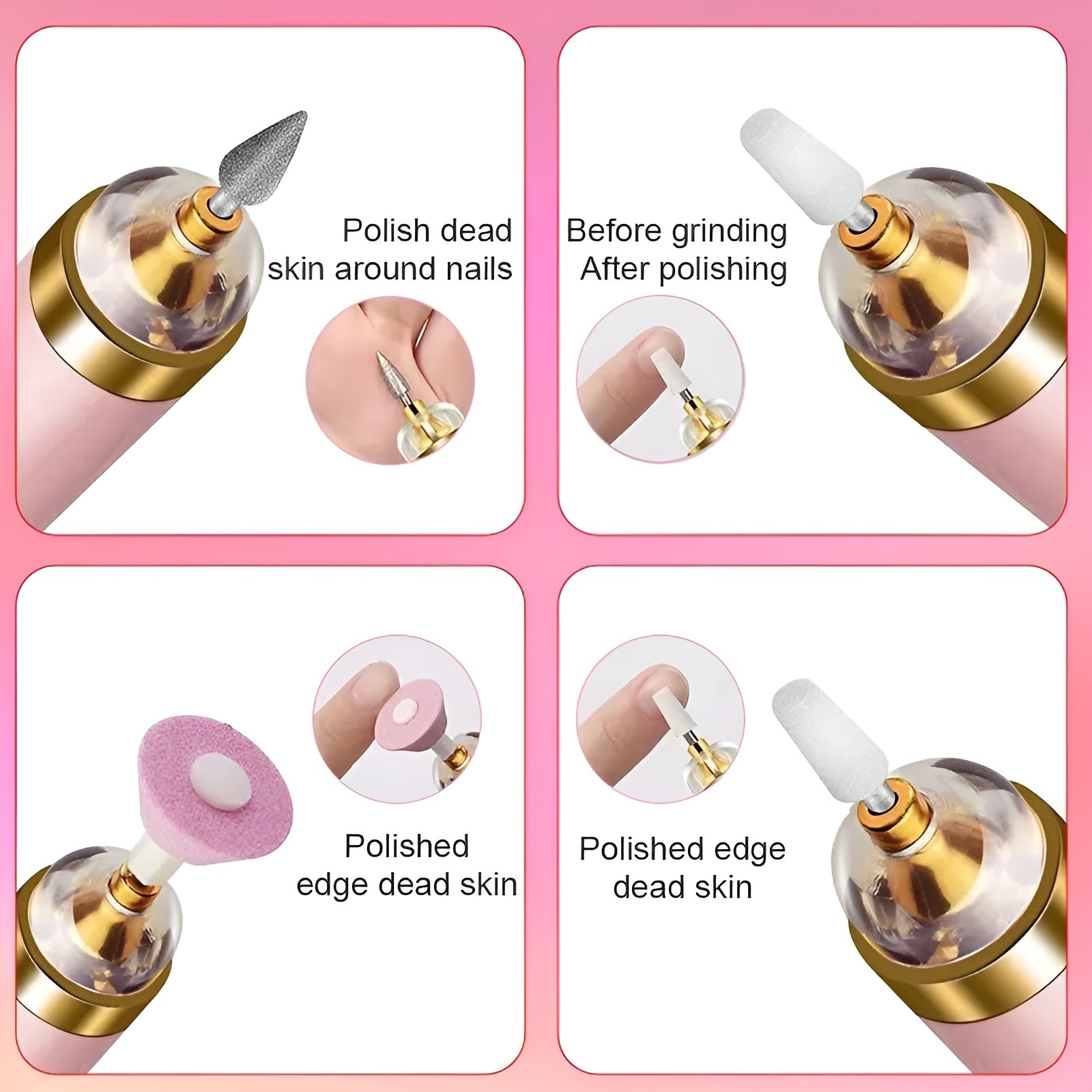TYMO Rechargeable Professional Manicure Nail Machine Set Pedicure Drill Set Ceramic Nail File Mini Electric Nail Polishing Machine