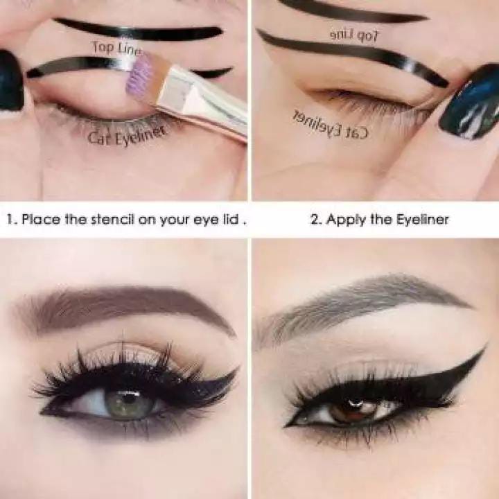 6 Pcs Stencils For Perfect Cat Eye Liner & Smokey Eyes