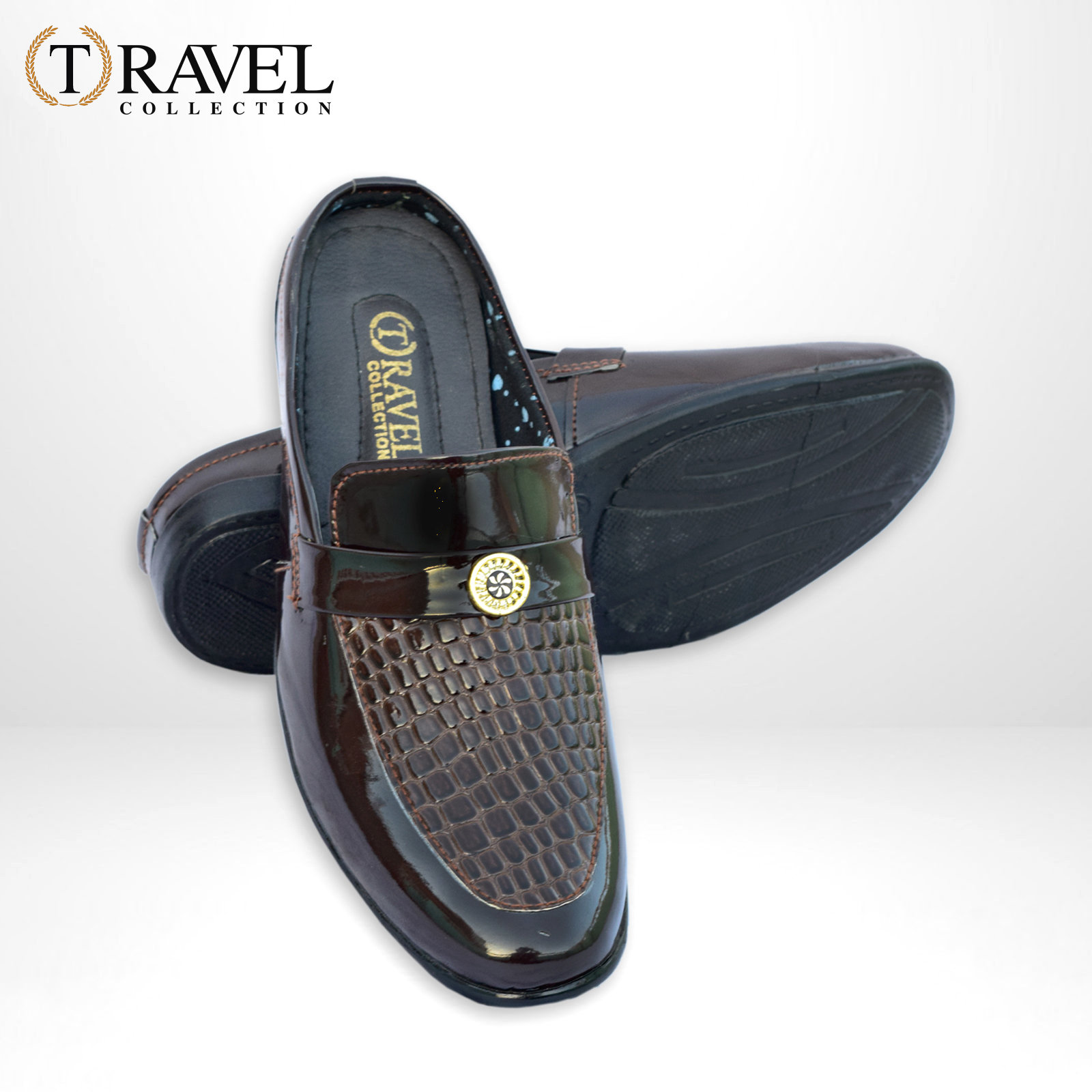 Travel Collection - Patent Loafers Shoes - Best Quality Half Loafers Shoes for Men - Brown Color