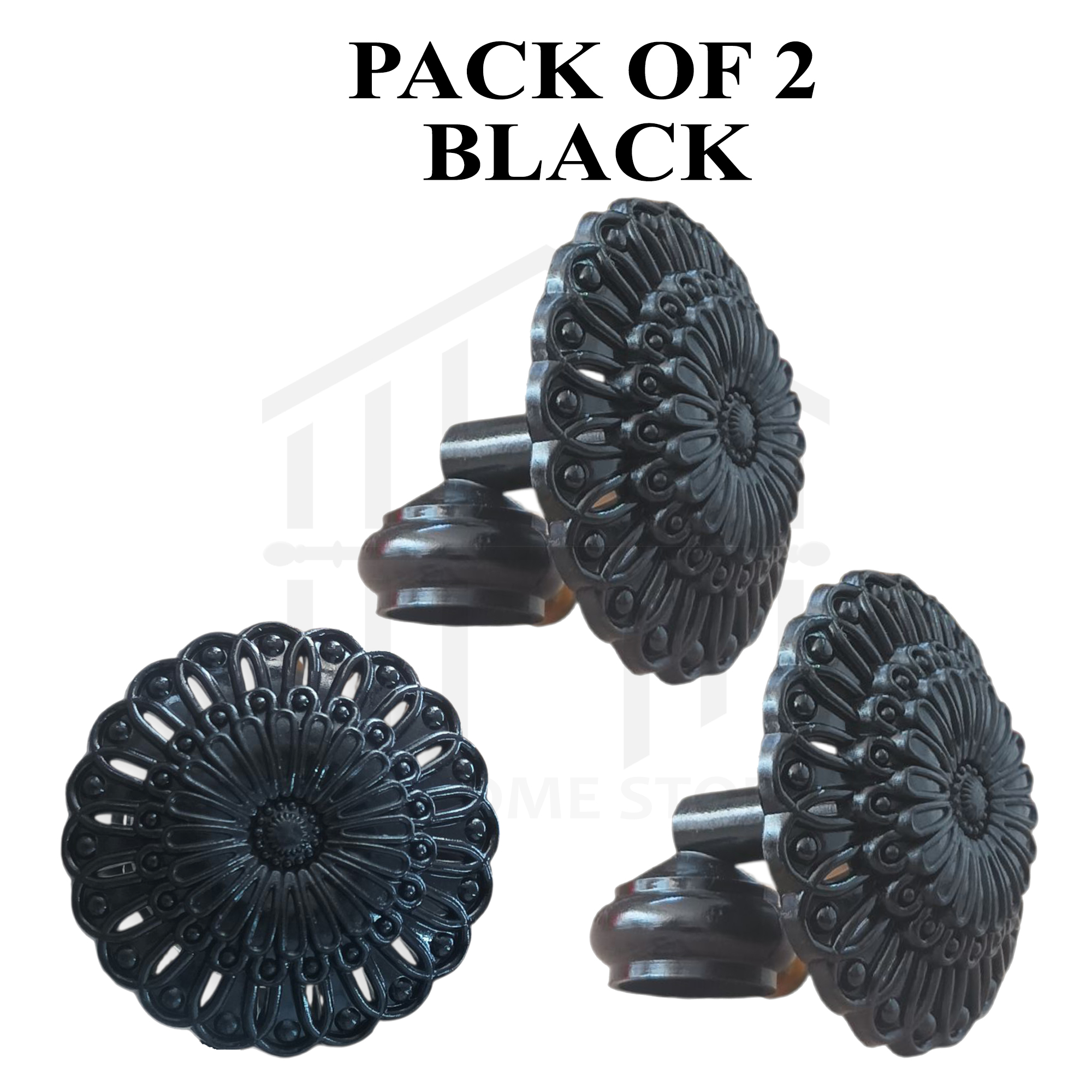 CURTAIN ROD END STOPPERS, PVC DURABLE FLOWER SHAPE DESIGN CURTAIN KNOBS, LIGHT WEIGHT CURTAIN END CAPS