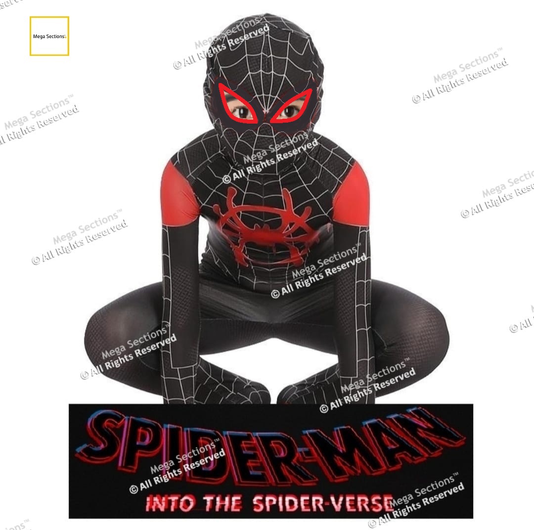 Spiderman Miles Morales Black and Red Costume for Kids