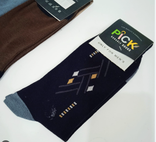 Men Business Cotton Socks – Pack of 3/6 – Classic Plaid Crew Socks for Office, School & Daily Use – Soft & Durable Quality