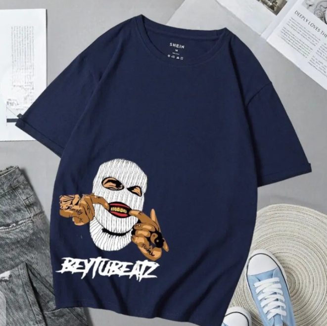 New  Gangster Beytubeatz Printed Cotton Half Sleeves Summer Collection O Neck T Shirt For Men And Boys