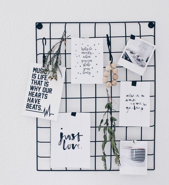 Metal Mesh Grid Panel Wall Decor - Multi-Function Organizer for Home Display