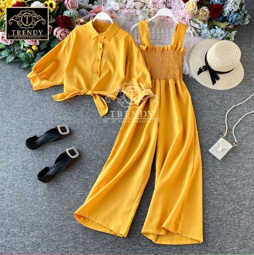 Most Demanding Design Stitched Stylish Western Wear Jumpsuit 2Pc Dress For Women and Girls