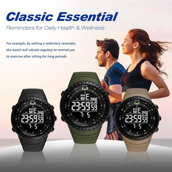 Military Mens Digital Sports Watch Waterproof LED Backlight Tactical Outdoor Chronograph Alarm Stopwatch Rugged Durable