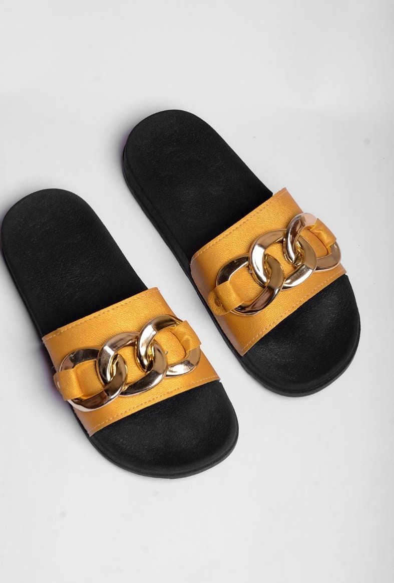 Golden Stylish chappal for ladies, Soft chappal for ladies, Home chappals for girls