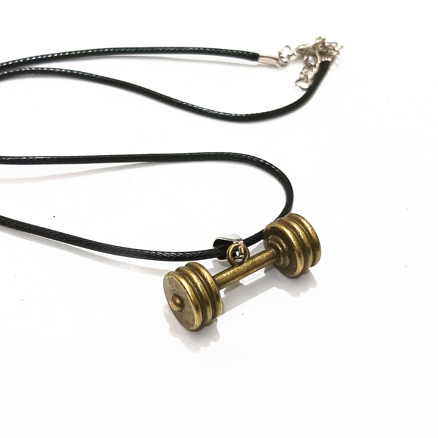 Men's Women Fitness Gym Dumbbell Weight Lifters Barbell Chain Pendant Necklace