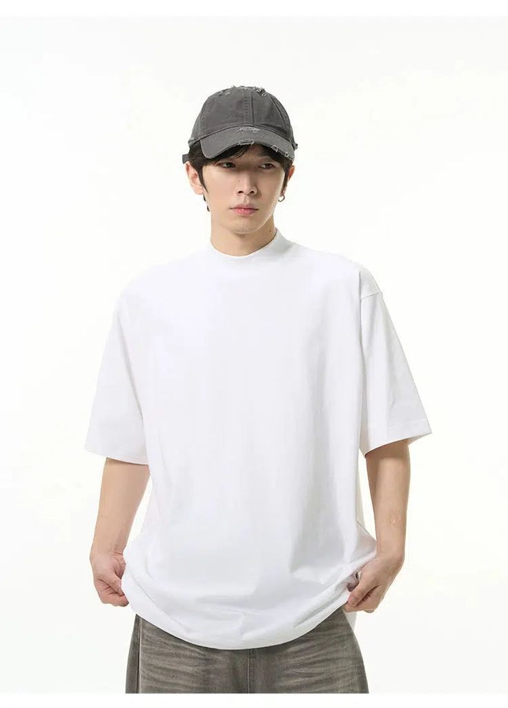 white Drop shoulder for men