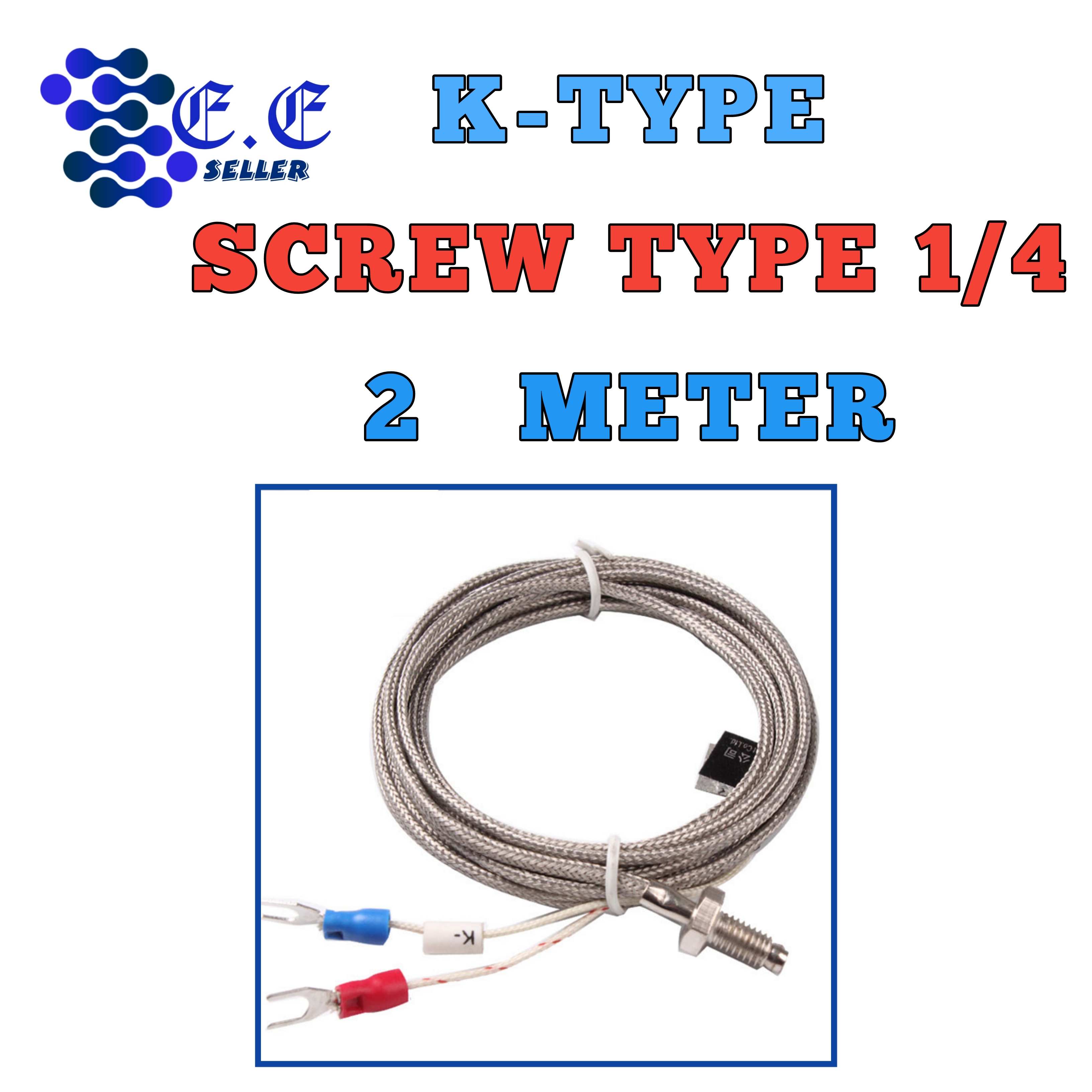 Temperature Sensor Size K TYPE/STUD TYPE THERMOCOUPLE TEMPERATURE SENSOR WITH 2METER WIRE CABLE ...