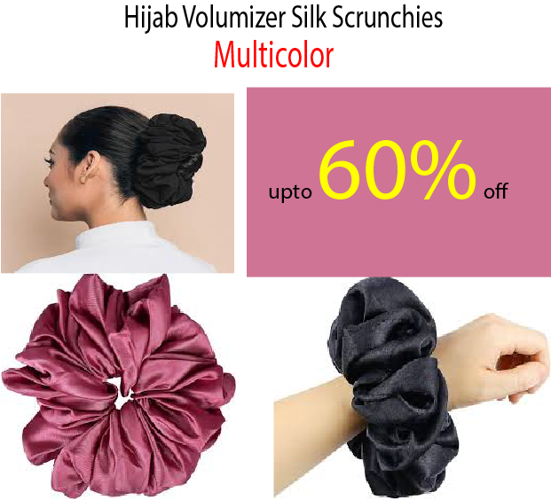 hijab scrunchie for volume, Big Hijab Volumizer Scrunchie, Silk Scrunchies for girls , Hijab Volumizer scrunchie , hijab bands