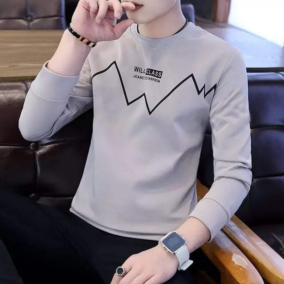 New Long Sleeves Printed T-shirts for Men