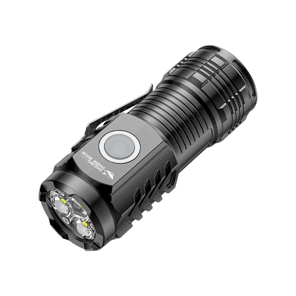 Powerful 3LED Super Bright Flashlight Portable Mini Burst Flash Torch Rechargeable Emergency Spotlight with Pen Clip Tail Magnet - Thumb Size Flashligh - Torch
