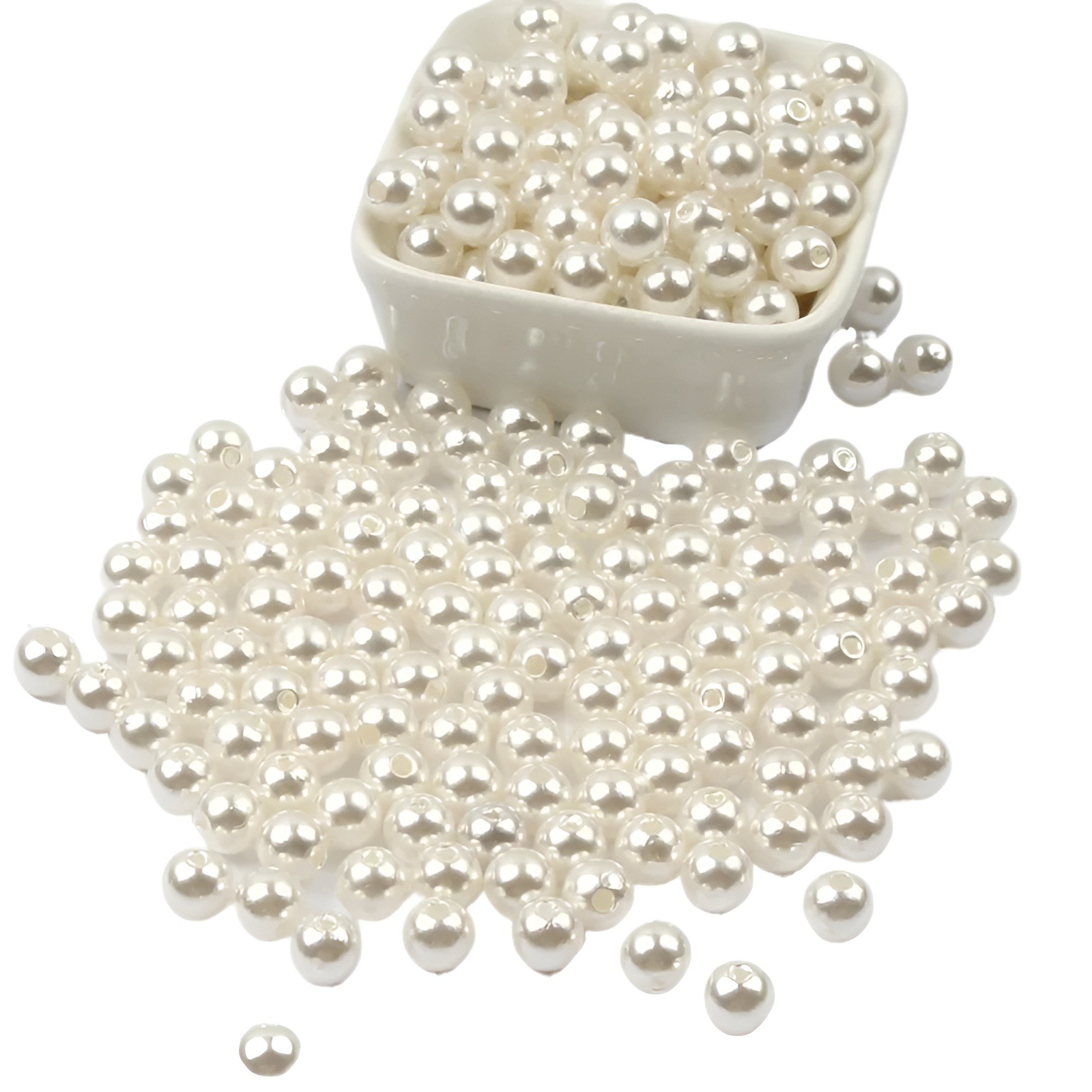 White beige pearl beads for jewelry making DIY accessories 4mm/ 6mm/ 8mm/ 10mm