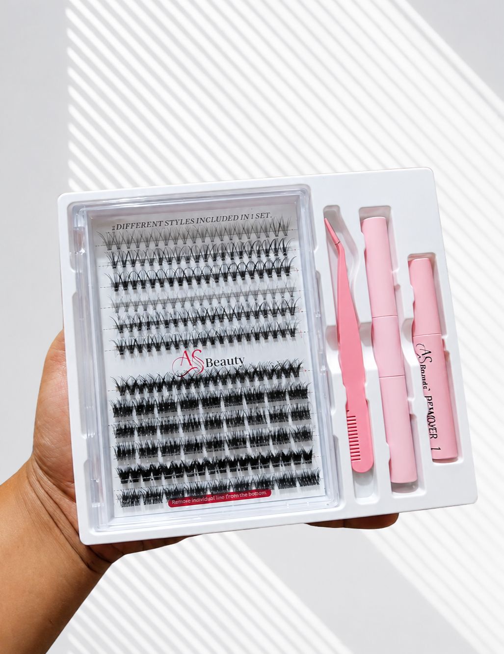 DIY Eyelash Extension Kit | Lash Cluster Kit with Waterproof Strong Hold Bond & Seal, Remover and Tweezers (200 Clusters)