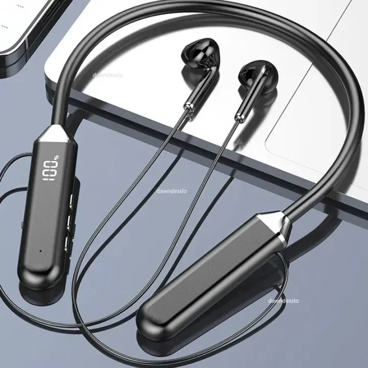 Wireless Bluetooth 5.2 Neckband Earphones - Magnetic, Sweatproof, Hi-Fi Sound, Active Noise Cancelling, Handsfree Mic