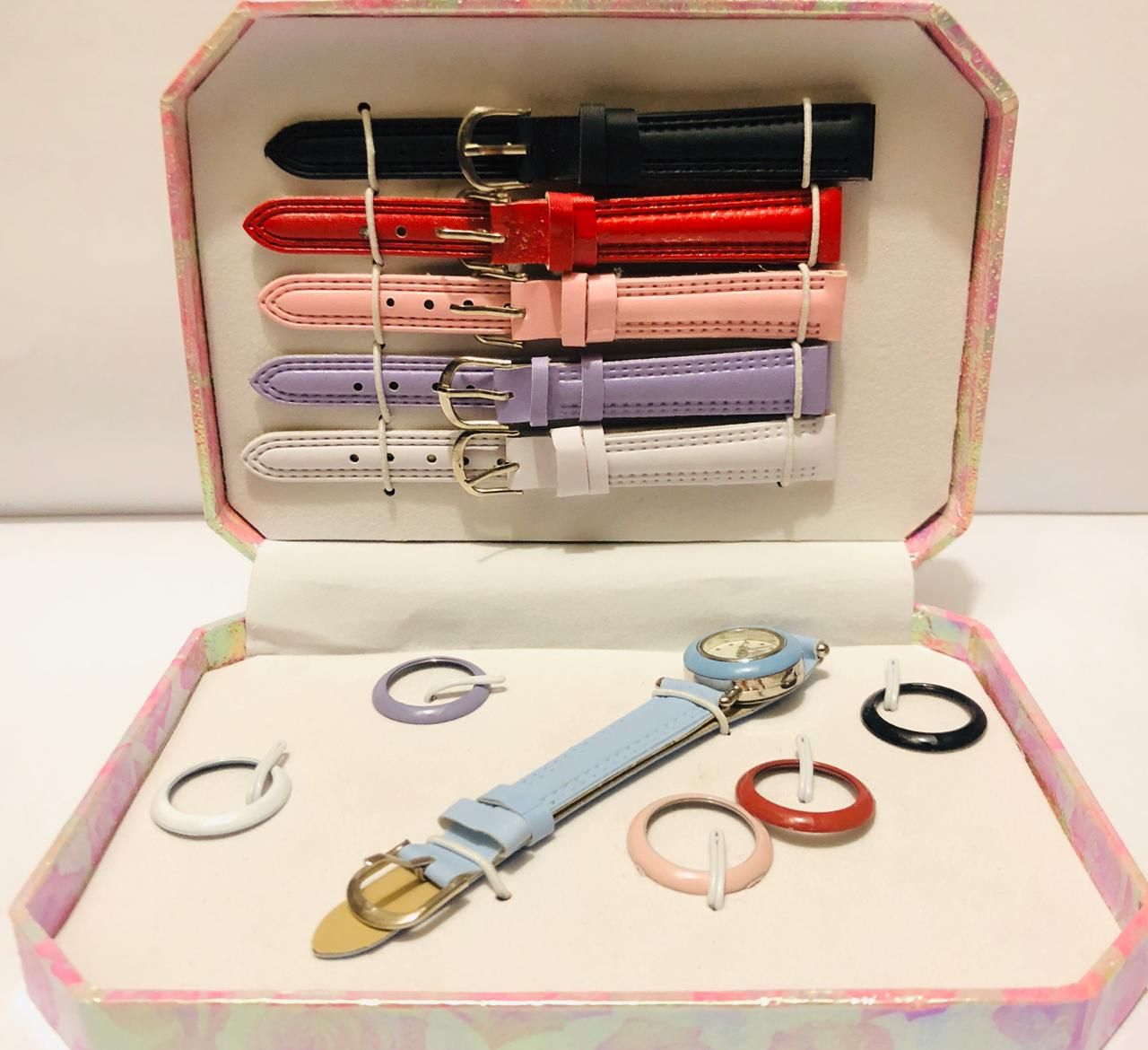 Watchify Multicolor Interchangeable Watch Gift Set for Girls | 6 Straps / 11 Straps Watch for Women