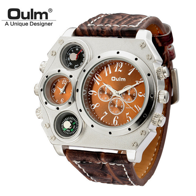 OULM 3595 Fashion Creative Dial Polygon Watch Case Multiple Time Zone Men  Quartz Watch | Luxury watches for men, Watches for men, Sport watches