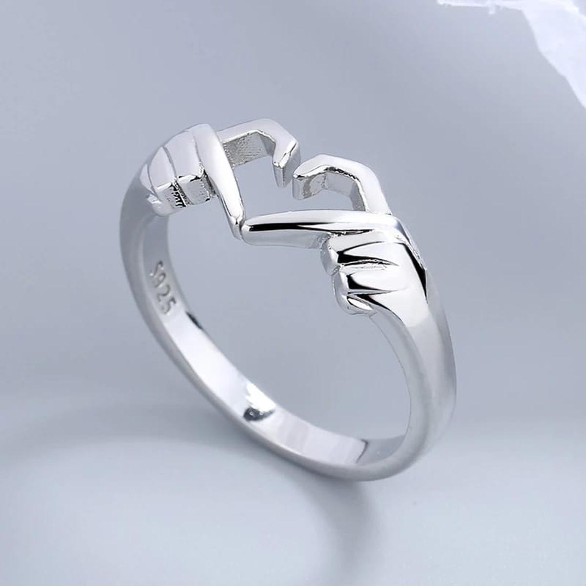 Order Studio Presenting Love Heart Making Finger For Male and Female \ Adjustable Ring \ Silver Ring