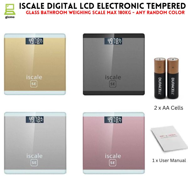 Upto 180kg iScale Rechargeable Weight Machine TYPE - C - Digital Heavy Duty Electronic Weighing Scale with Dual LED Display - Heavy Electric Weight Machine With Durable Steel Quality - For Home & Personal Use - Black/Golden/Pink/Silver