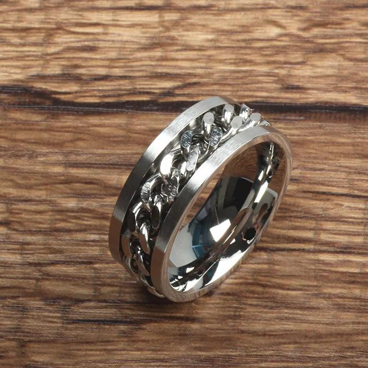 titanium stainless steel wedding rings for women accessories punk engagement couple silver male men chain finger ring female
