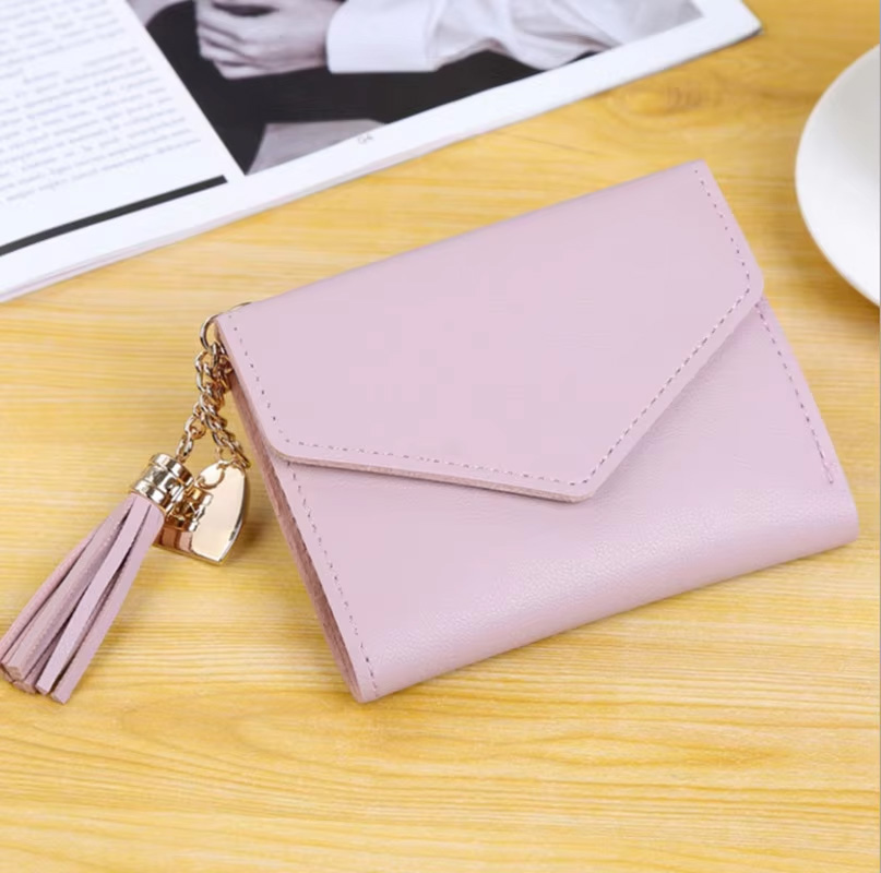 Womens Mini Wallet Short Tassel Coin Purse Clutch Card Holder Stylish and Durable