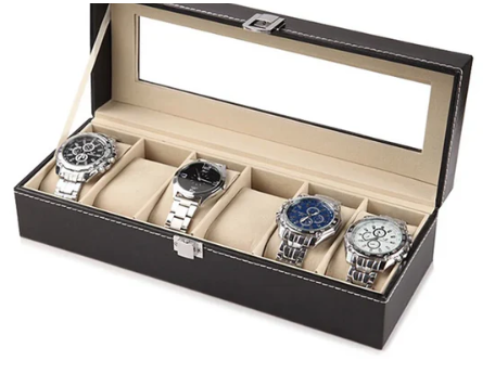 6 Grids Watch Box PU Leather Watch Case Holder Organizer Storage Box for Watches Display Best Gift Sams traders wholesale