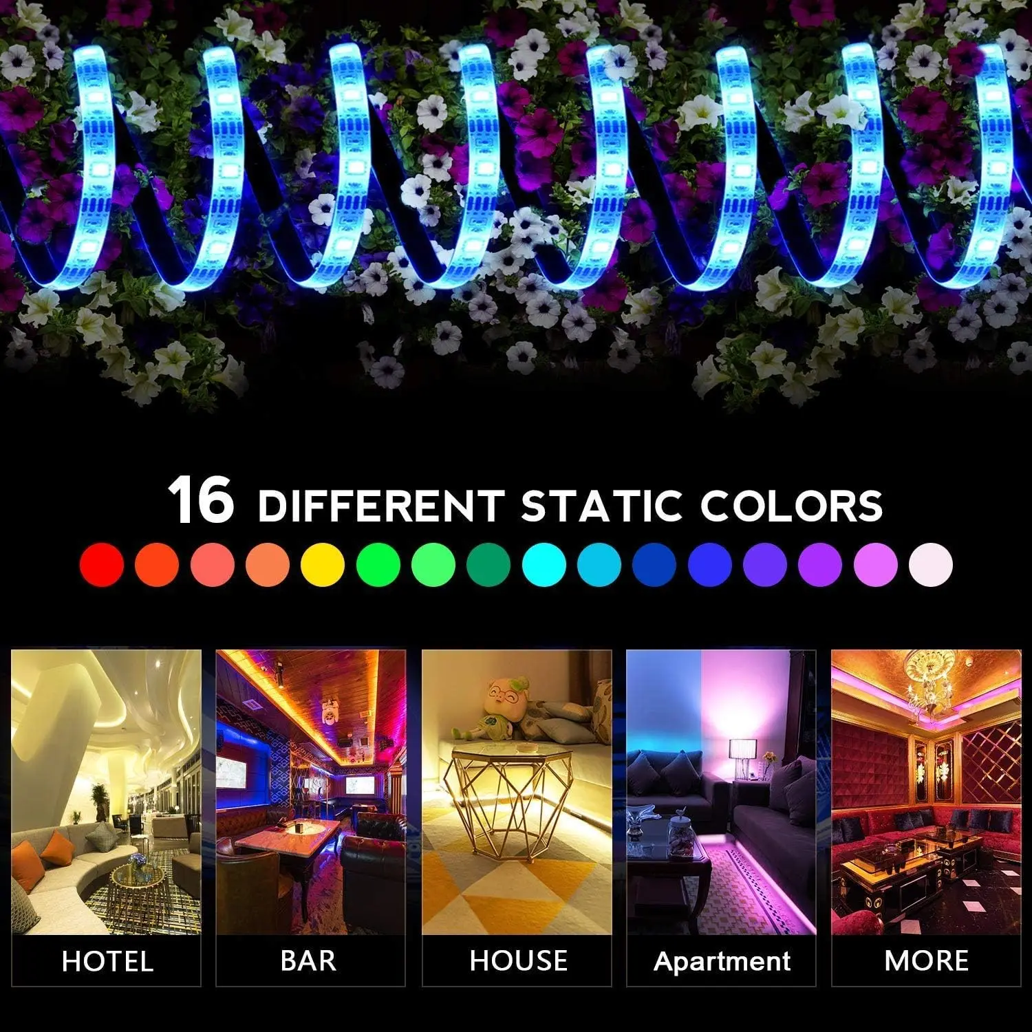 Twilight RGB 5050 LED Strip Light 2M, Adhesive, Mobile app Control, Multi Color Changing Smart LED Lights for Room, TV Backlight, Gaming Setup, Music Sync, Remote Control Decoration Lights