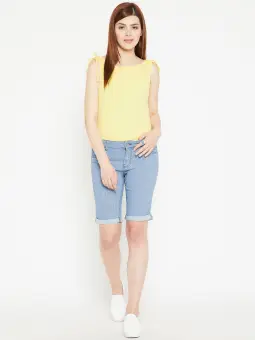 regular fit denim shorts