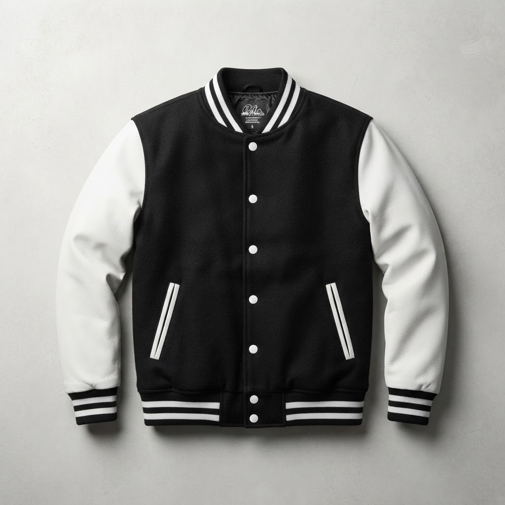 New High-Quality Women Varsity Jacket with Contrast Sleeves - Casual Sporty Fashion