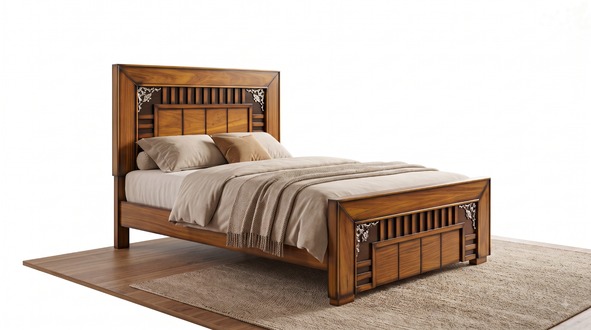 Woodex Furniture Single Bed – Solid Kikar Wood Wooden Bed | Modern King-Style Single Bed | Strong & Durable Bed Frame | 78×42×38 Inches