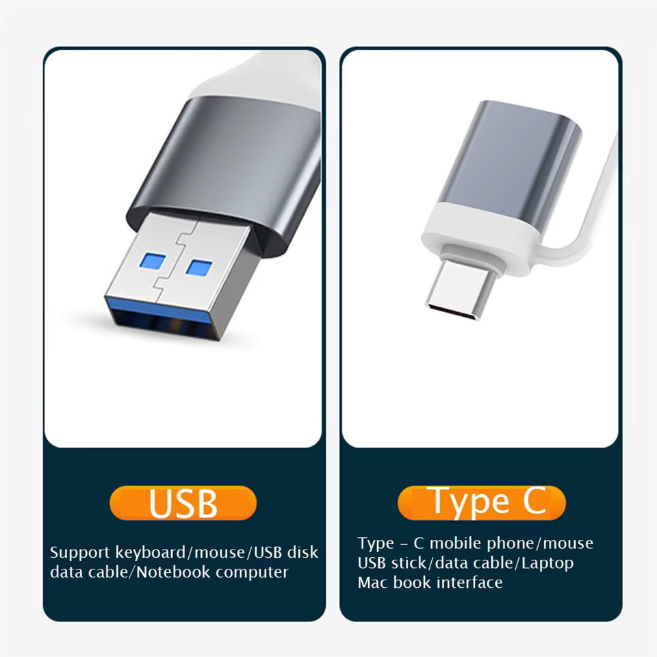 2 in 1 Type C + USB HUB Dock 3.0 Type-C 4 Ports USB 3.0 2.0 Hub Multi-port USB Splitter Expander OTG Adapter