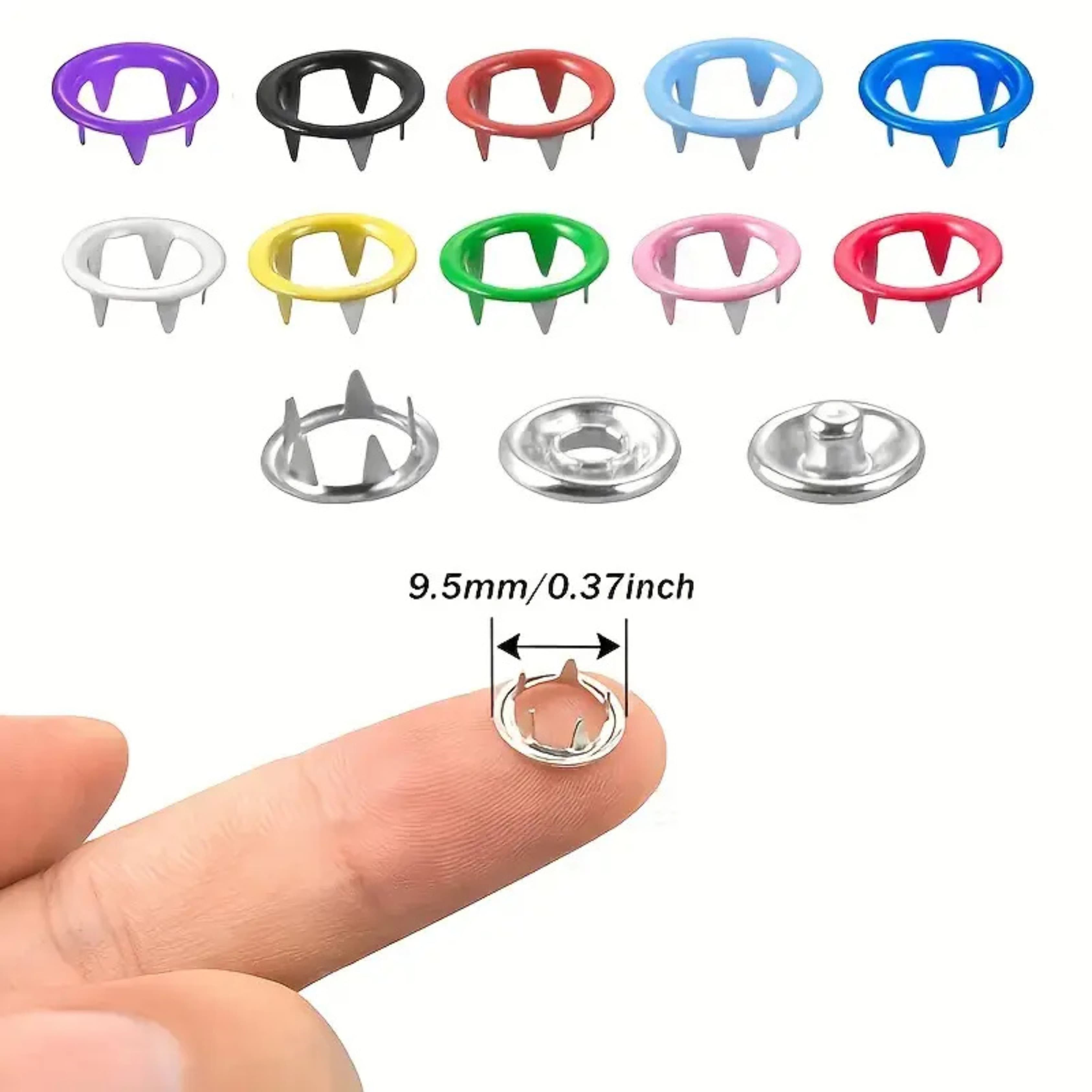 Multi-Color Snap Fasteners for Sewing | 9.5mm Pen Prong Button Kit for Clothes, Bags & Crafts Nickel-Free Snap Buttons for Jeans & Baby Clothes Snap Button Set for Clothes 9.5mm