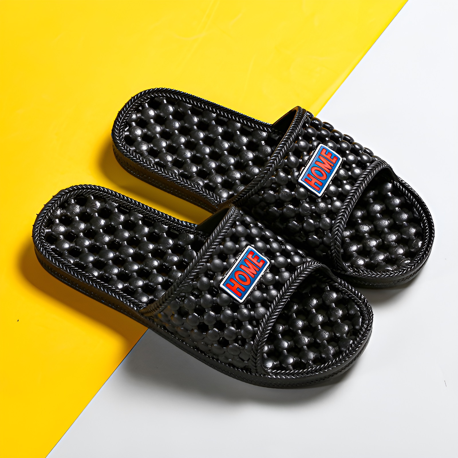 Washroom Bathroom Slippers Chappal for Men & Women, Non-Slip Quick Dry Waterproof EVA Shower Slides, Soft Rubber House Slippers with Thick Sole, Bubble Massage Spa Chapal, Comfortable Anti-Slip Bathroom Shoes for All Season Daily Indoor and Home Use