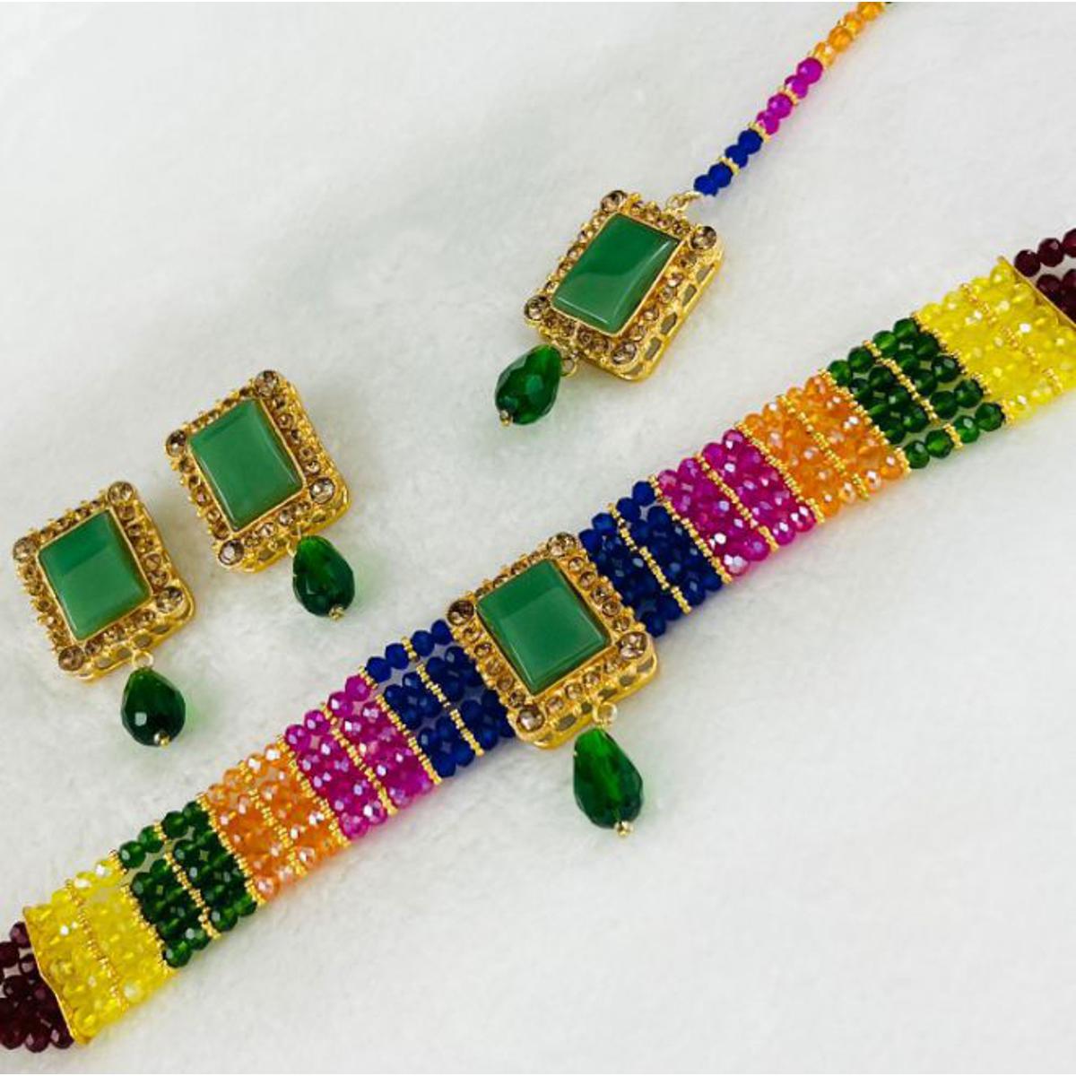 choker set 1 choker necklace + 1 pair earings + 1 bindya