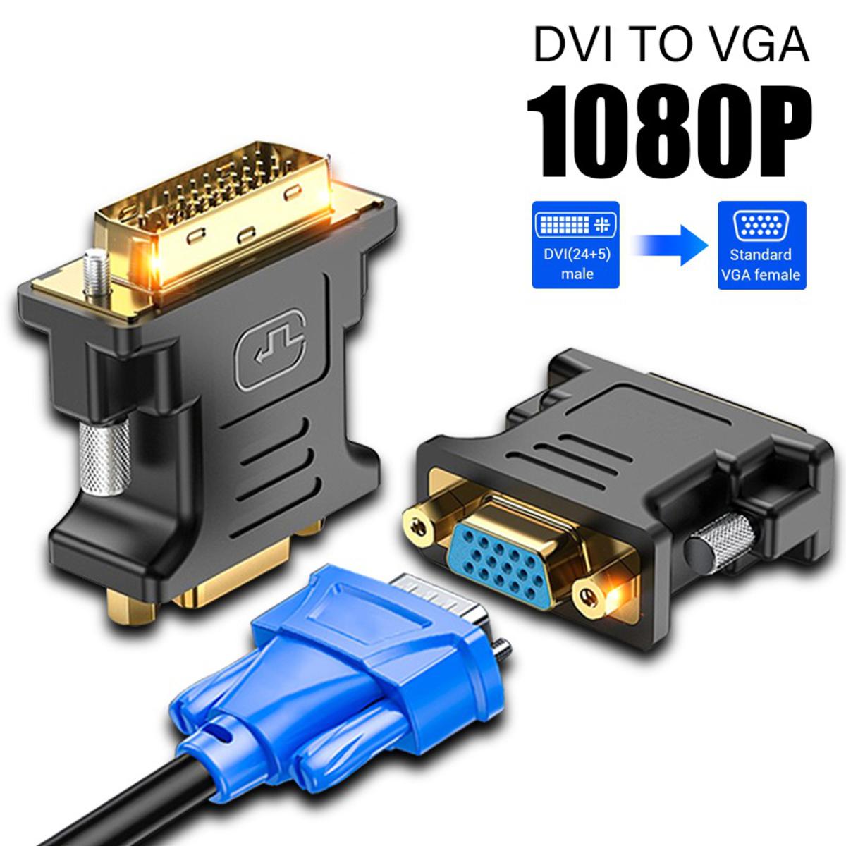 DVI TO VGA CONNECTOR (DVI Male to VGA Female) DVI-D to VGA Cable 24+5 29 Pin DVI Male to VGA Female Video Converter for PC Display