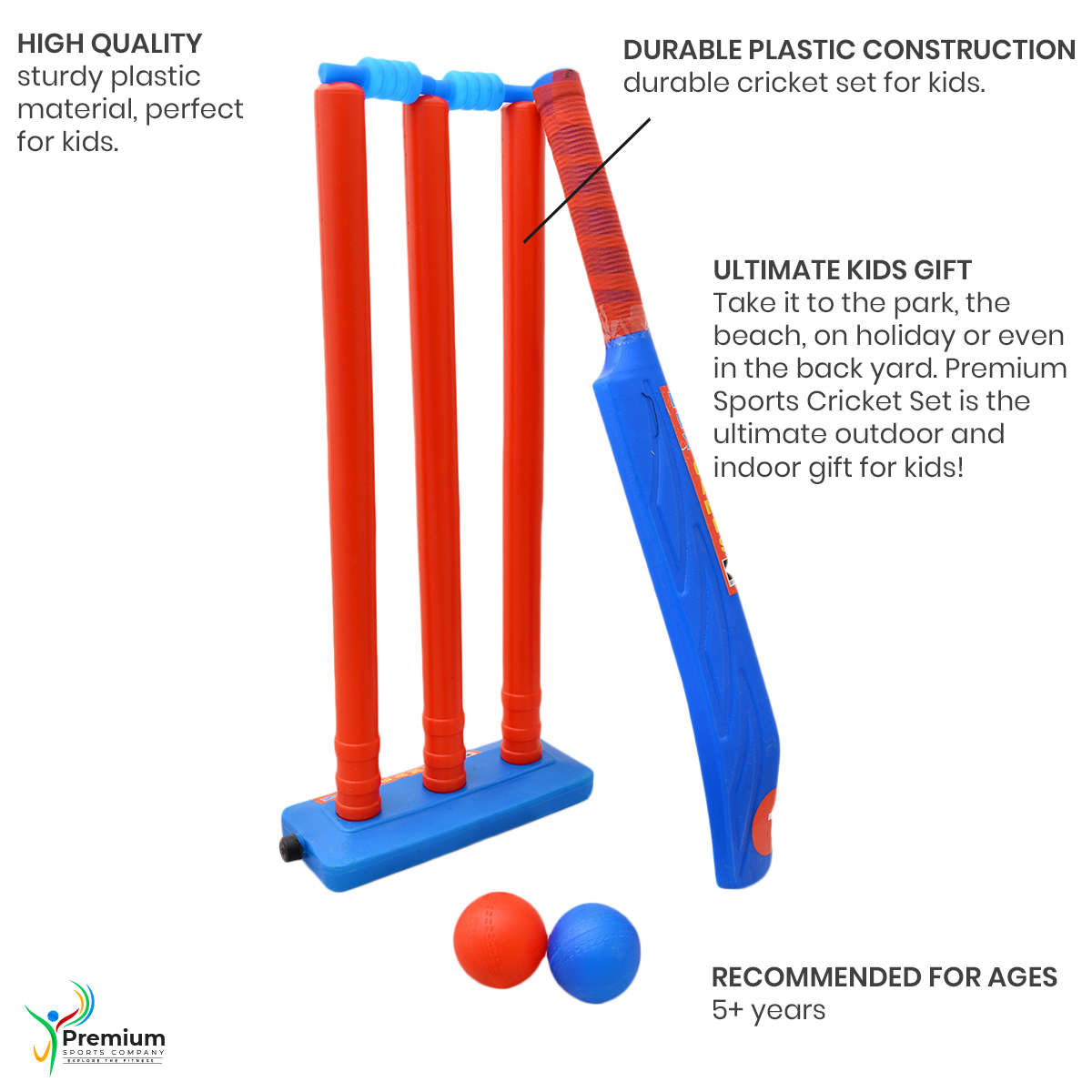 SS Cricket Set Pour Enfants - Kit Complet Avec Batte, Gants, Jambières - Taille Unique En Plastique - Multicolore