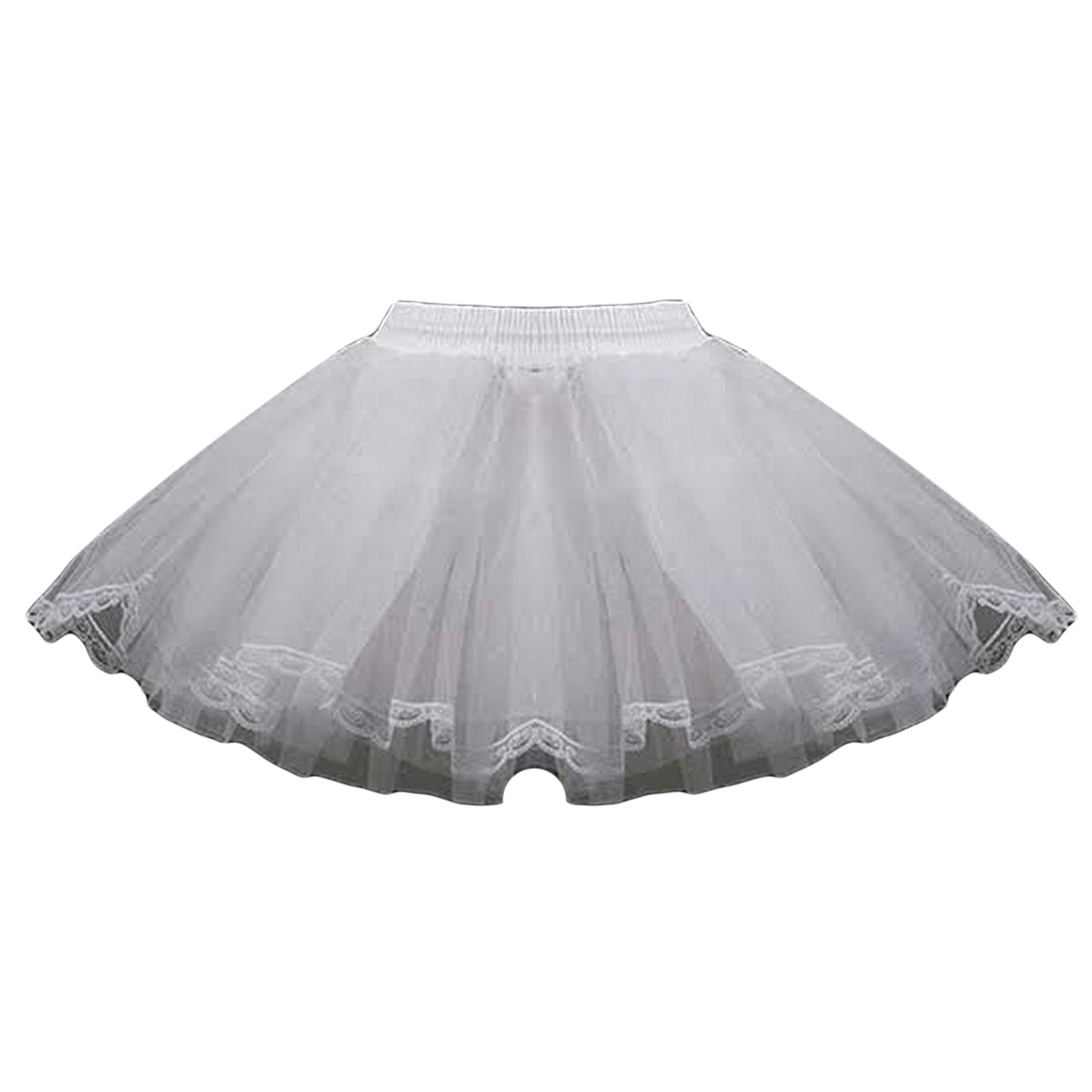 Cancan Skirt for Babies 3 Layer Hard Net Petticoat, Adjustable Waist, White