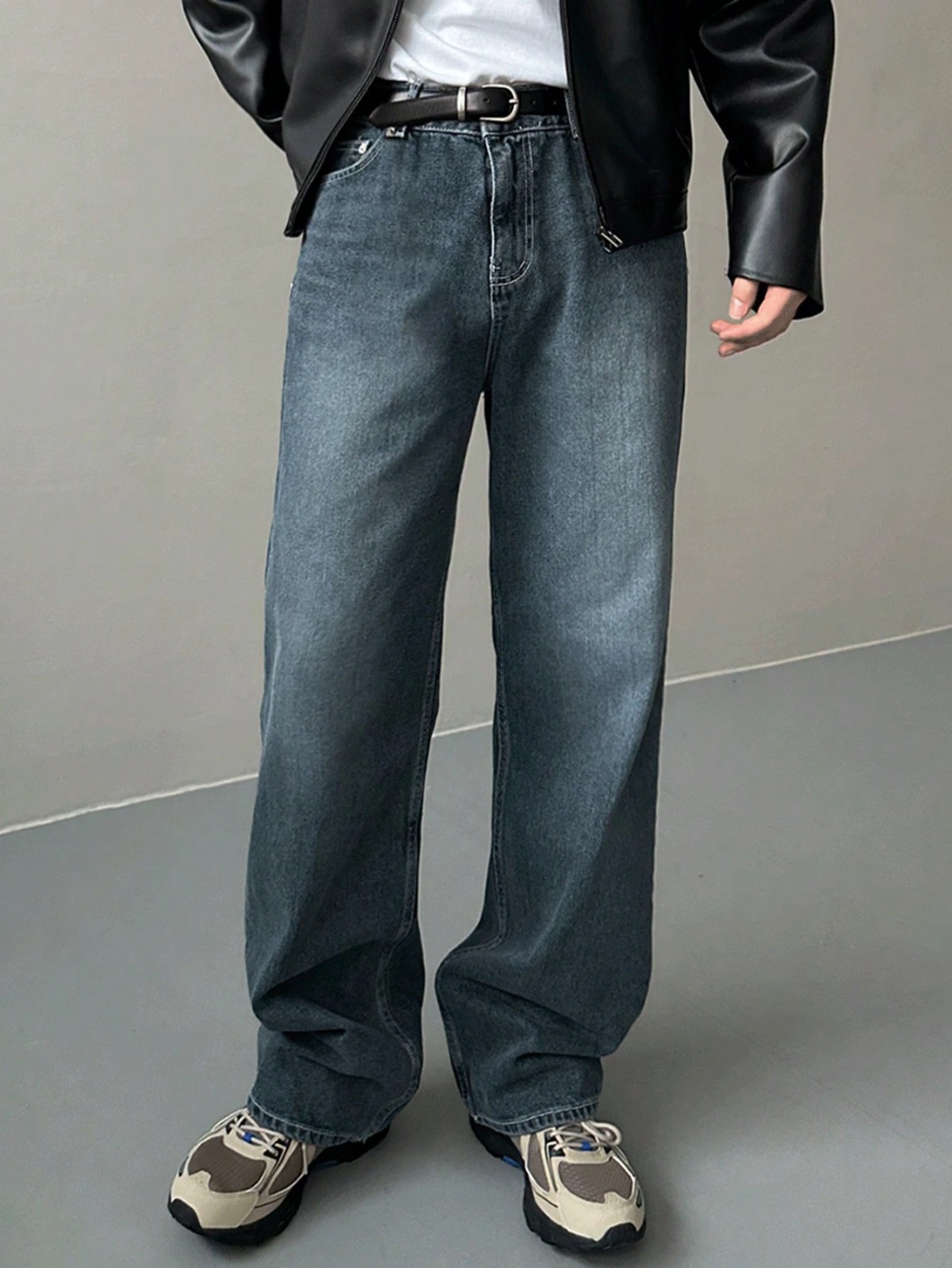 Wide Leg Baggy Relaxed Straight Loose Bottom denim jeans pants for Men