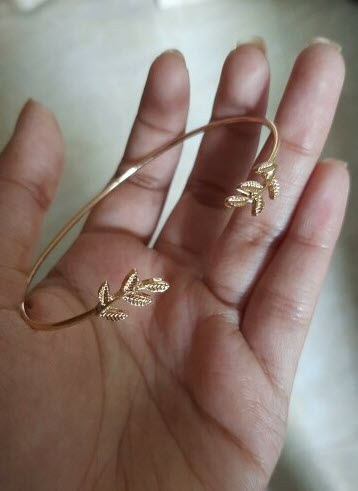 Leaf Bracelets & Bangles Fashion Open Bangle Women Cuff Bracelet