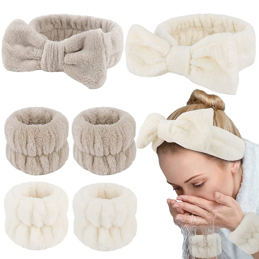 Microfiber Wrist Sweatbands - Absorbent Towel Bands, Comfortable Headbands for Fitness & Makeup
