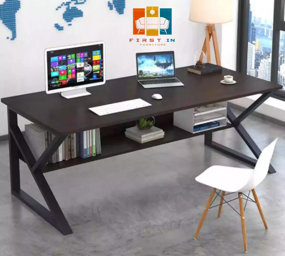 Office Table Desktop Table With Book Shelf Office Desk Book Shelf