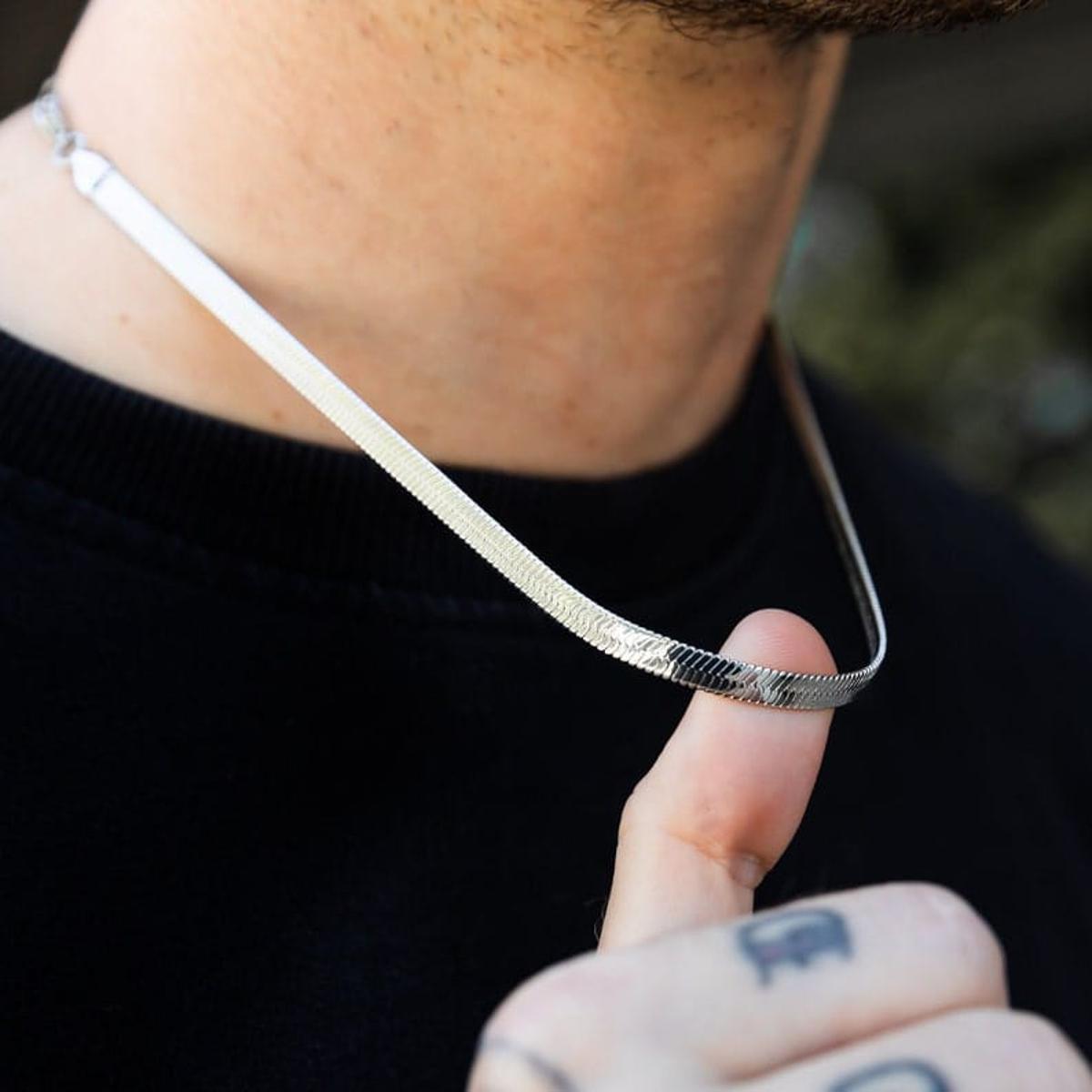 Snake Chain Men Necklace Life Time Color Warranty Choker Width 5mm Stainless Steel For Boys-Women Jewelry Gift