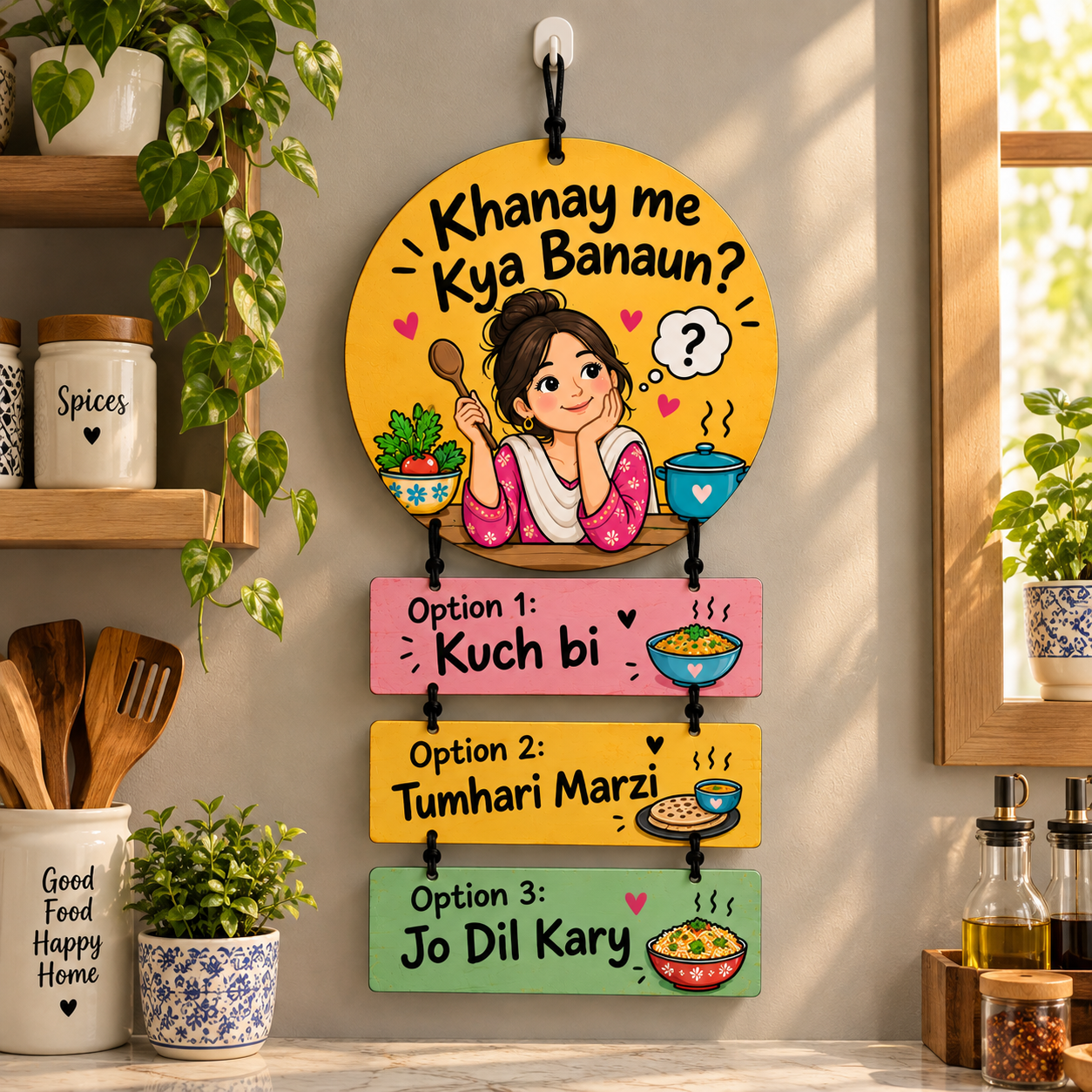 Zii Traders 3D New Unique Design Kitchen Wooden Wall Art From Laser Cutting I Wall Art I Wall Art For Kitchen I Kitchen I Kitchen Accessories I Kitchen Gadgets I Kitchen OrganizersI Kitchen Decoration Items| kitchen decoration | kitchen art | kitchen tool