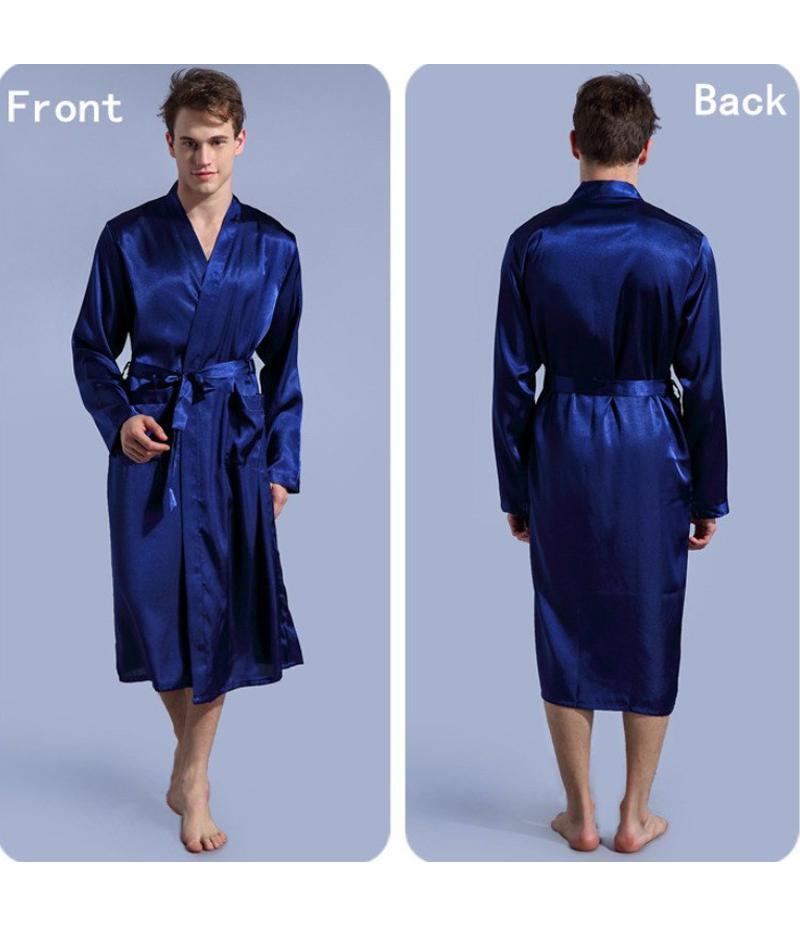 MENS COLLECTION OF SLEEPWEAR/NIGHTWEAR Cotton Pre-shrink permanent color silk satin Men's Classic nicely robe/gown Nightwears