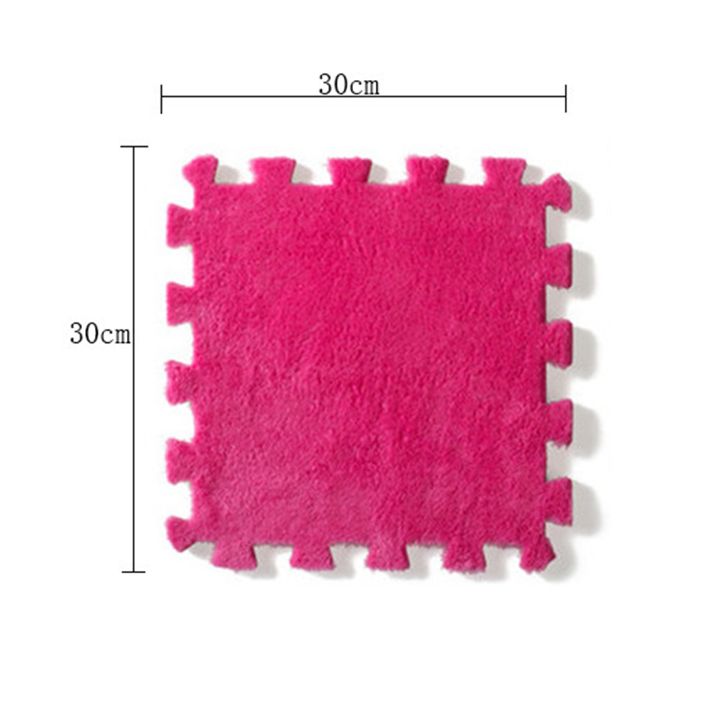 30X30Cm Kids Carpet Foam Puzzle Mat Eva Shaggy Baby Eco Floor Square Stitching Velvet Mat For Living Room Decor Floor Mats - 10Pcs
