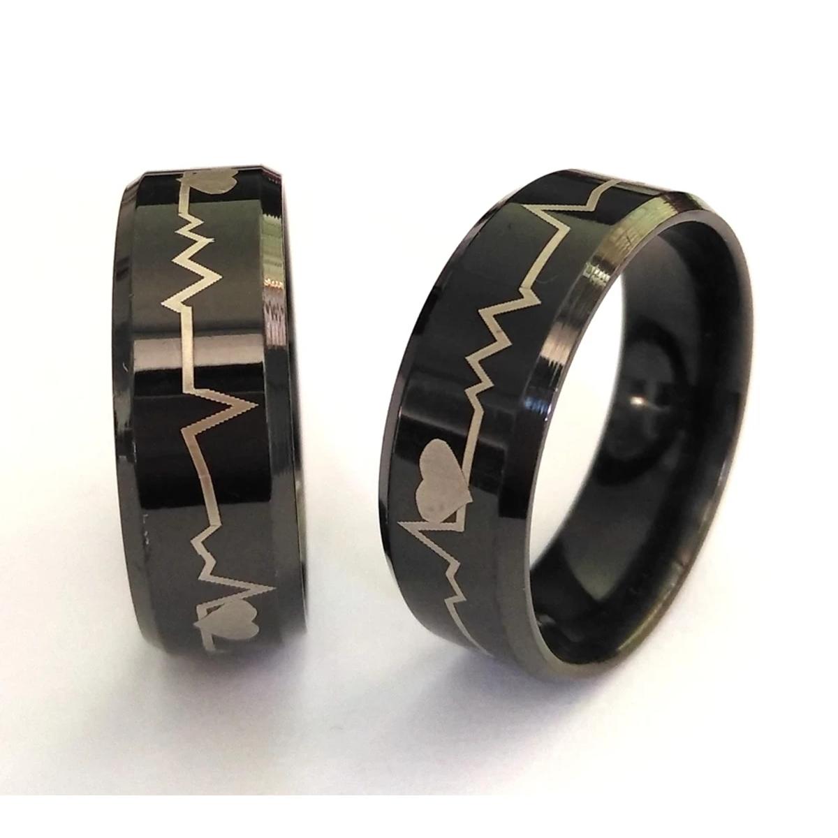 Heart Beat Rings For Men and Women Electrocardiogram Stainless Steel Ring ECG Fashion Unique Rings Lovers Ring Wholesale