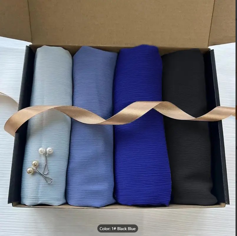 6pc Set Premium Chiffon Hijab Scarves Solid Color Islamic Wrap Shawl Plain Lightweight Modest Wear