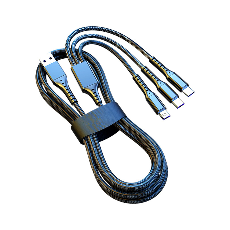 3 in 1 Data Usb Cable Fast Charger Charging Cable For Iphone Android Phone Type C Xiaomi Huawei Samsung Charger Wire- SnapMart price in Pakistan