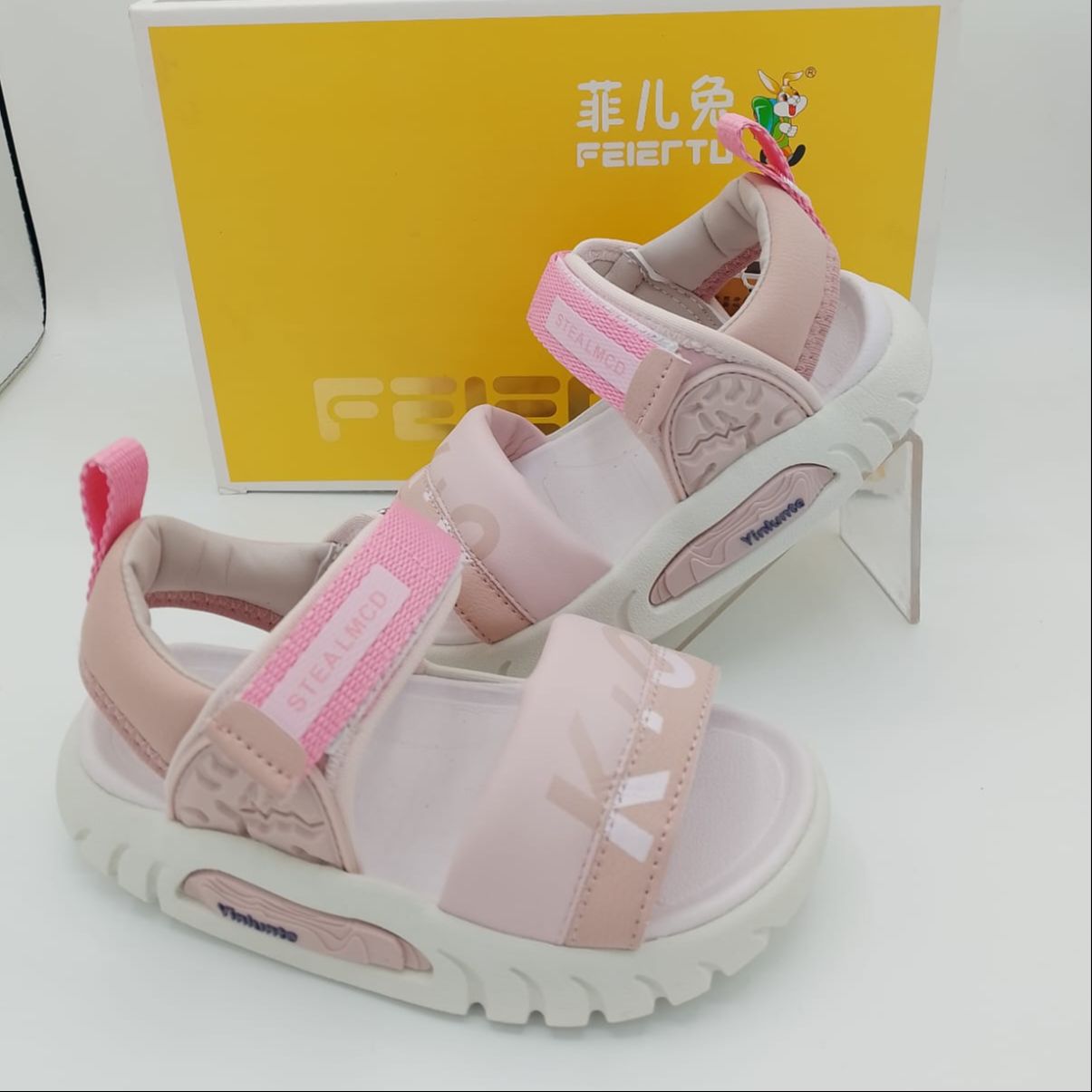 Kids Sport Sandals Adjustable Soft Sole Summer Shoes Pink